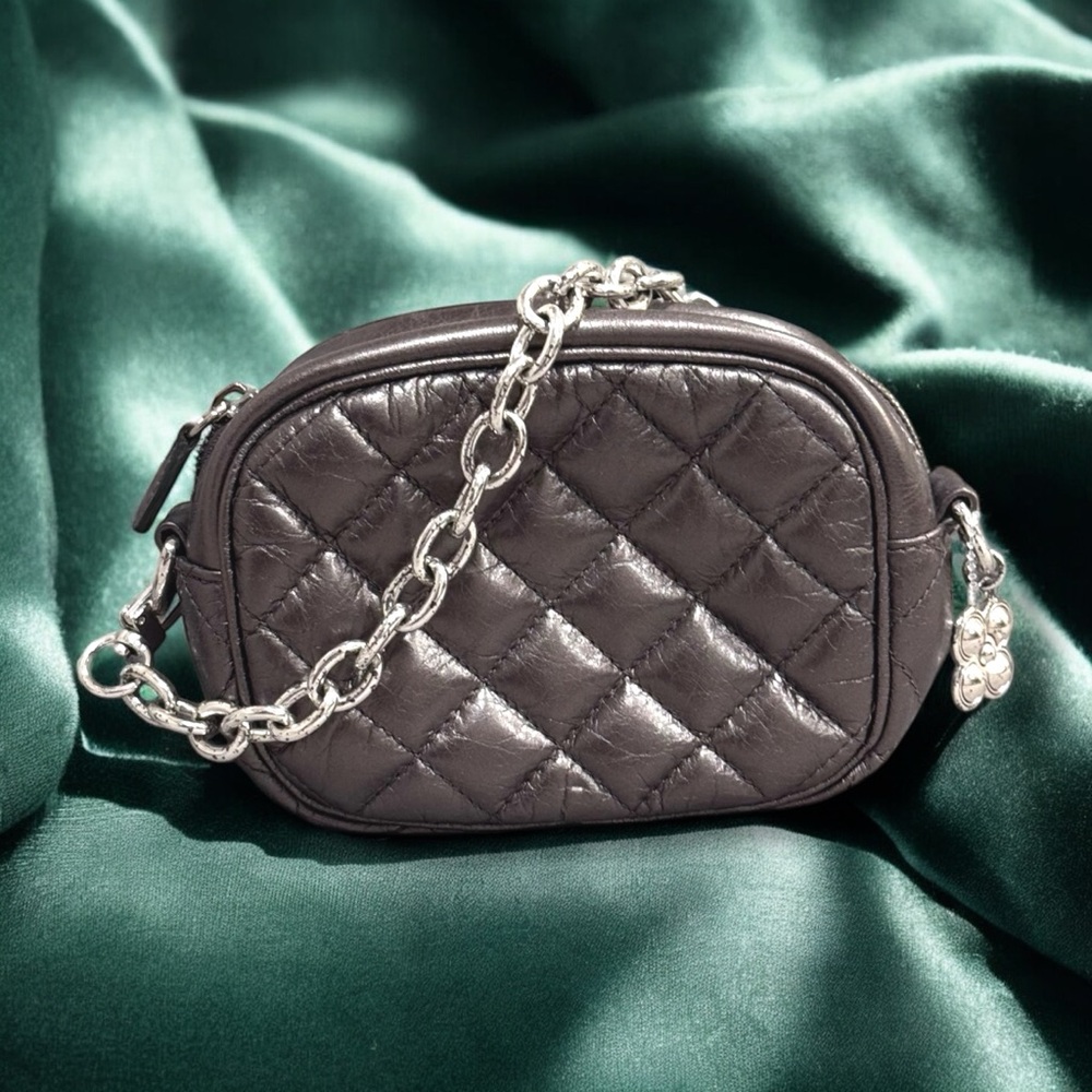 Brighton Pewter Leather Quilted Mini Bag - Picture 2 of 7